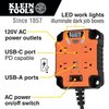 Klein Tools PowerBox 1, Magnetic Mounted Power Strip with Integrated LED Lights 29601